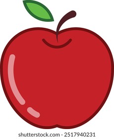 bright red apple vector illustration