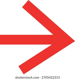 Bright red arrow pointing right, a clear directional symbol
