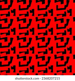 Bright red background with black abstraction. Vector seamless pattern abstraction grunge. Background illustration, decorative design for fabric or paper. Ornament modern new