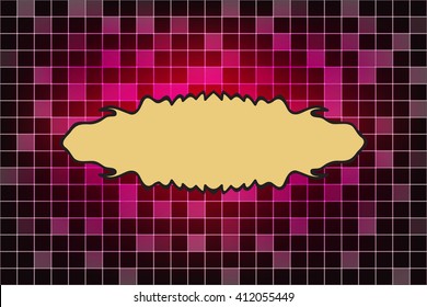 Bright red background with element for your text. Mosaic pattern. Vector illustration. For the design, printing, advertising