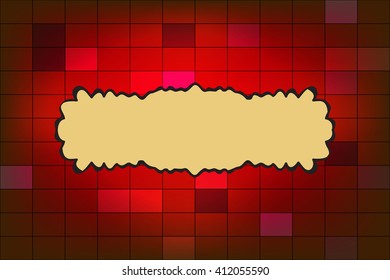 Bright red background with element for your text. Mosaic pattern. Vector illustration. For the design, printing, advertising