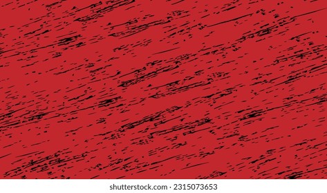 Bright red background with grunge black texture. Abstract splattered, dirty, old, grungy effect. Vector illustration for your design, banner, poster etc.