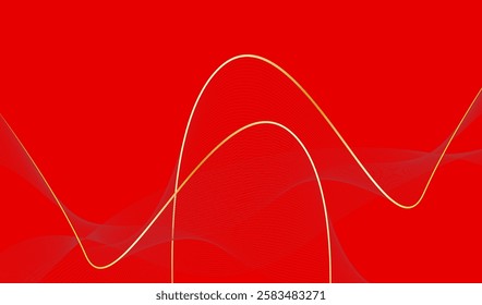 The bright red background image creates a sense of power and enthusiasm. The golden curves shown in the image add prominence and give a sense of luxury.