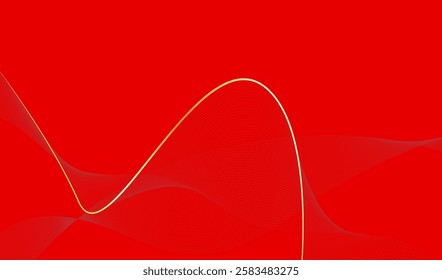 The bright red background image creates a sense of power and enthusiasm. The golden curves shown in the image add prominence and give a sense of luxury.