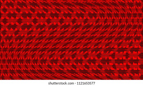 Bright red and black halftone pattern. Soft dynamic lines. Vector illustration with dots. Modern polka dots background.Template for print, fabric, textile
