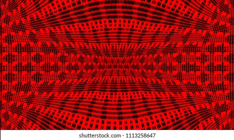 Bright red black monochrome halftone pattern. Soft dynamic curves. Abstract template vector illustration with dots. Modern dotted background for print, fabric, banners, posters, textile, cover design