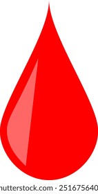  Una gota de sangre roja brillante con un sutil resalte en el lado izquierdo, dándole un aspecto tridimensional. Es simple, limpio e ideal para temas médicos o relacionados con la salud, como la donación de sangre.