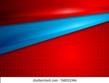 Bright red and blue elegant abstract smooth background. Vector corporate graphic design