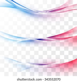 Bright Red To Blue Gradient Speed Lines Abstract Minimalistic Web Header Swoosh Waves. Vector Illustration