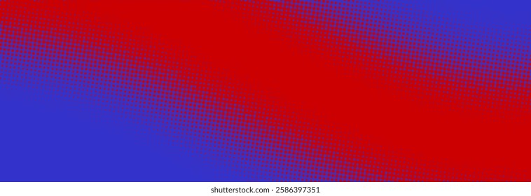 Bright red and blue pop art retro background with halftone in comics style, vector illustration EPS10