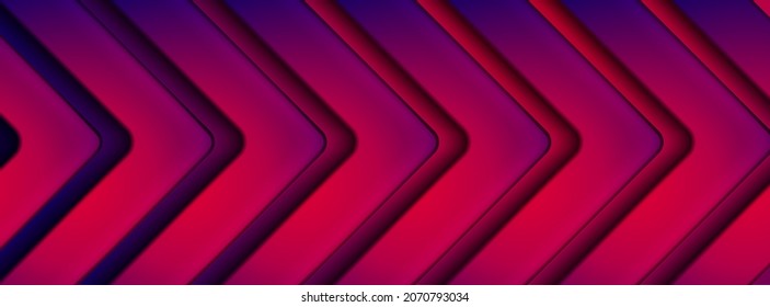Las flechas suaves azul rojo brillante son el fondo mínimo de la tecnología abstracta. Diseño moderno de banner vectorial brillante