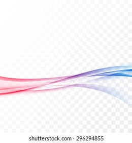 Bright Red Blue Smooth Border Swoosh Wave. Vector Illustration