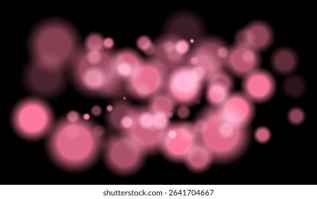 Bright red bokeh particles of multiple sizes with depth effect on dark background. Perfect for night visuals or technology-themed scenes.