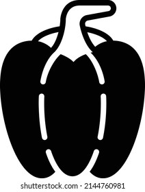 Bright Red capsicum vector icon design, Condiments and Spices symbol, Food cooking ingredients Sign, Herbs and table sauce stock illustration, Red Bell pepper Concept,