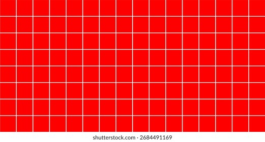 Bright red ceramic tiles texture background vector illustration, pattern of square ceramic minimalist design for modern interior wall or floor decoration