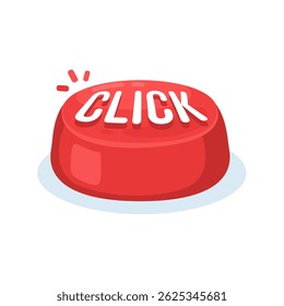Bright red click button illustration