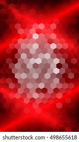 bright red color disco background. hexagon pattern illustration. vector. for design flyer, wallpaper, banner