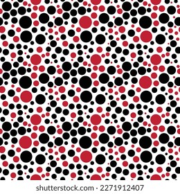 Bright Red Confetti Seamless Pattern - Round circle confetti dots repeating pattern design