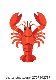bright red crayfish isolated on clean white background