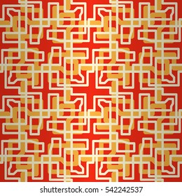 Bright red decorative seamless pattern in city map style. Bright, graphical design for web, textile, surface or other purpose.