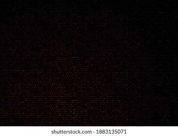 Helle rote Punkte abstrakte Technologie auf halbem Hintergrund. Vektorgrafik