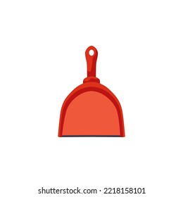 Doble rojo brillante con orificio en estilo plano de manija, ilustración vectorial aislada en fondo blanco. Producto de limpieza, elemento de diseño decorativo, herramienta de barrido