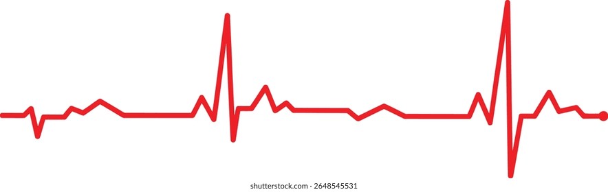 Bright red electrocardiogram traces pulse, representing health and well being, and the importance of medical diagnostics.
