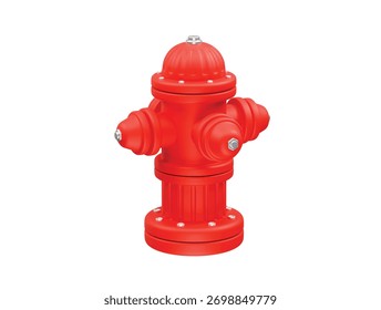 Ícone de renderização 3d do Hidrante Vermelho Brilhante ilustração
