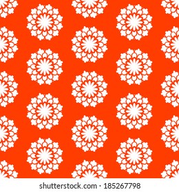 bright red floral seamless vector background decoration pattern