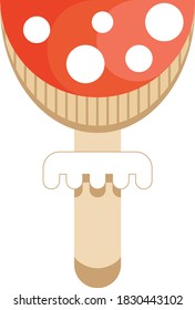 Bright red fly agaric with a skirt and red polka dots