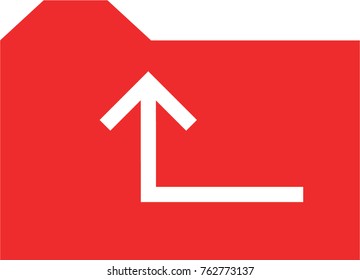 Bright red folder vector icon on white background.