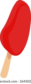 Ilustração Simples de Picolé de Fruta Vermelha Brilhante