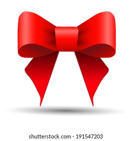 Bright red gift bow