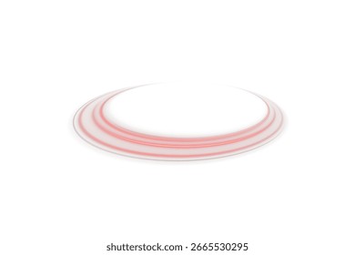 Bright red glowing ring with neon light effect on transparent background. Futuristic illuminated circle for abstract backgrounds, modern decoration, sci-fi style banners, and vibrant light design elem