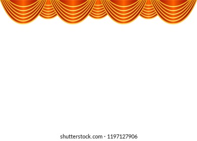 Bright red and golden colored curtain in a very creative design.