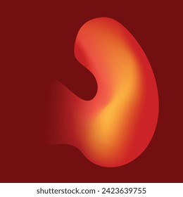 bright red gradient abstract shape