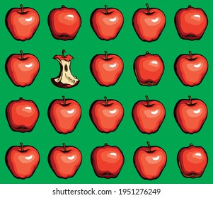 Manzanas grandes y sabrosas. Dibujo de vectores