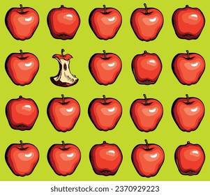 Manzanas grandes y sabrosas. Dibujo de vectores