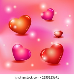 corazón rojo brillante con bordes degradados borrosos sobre un fondo rosado. Día de San Valentín. El concepto de conciencia y cuidado. Diseño de fondo de saludo, tarjeta, plantilla, publicación, impresión