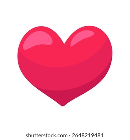 A bright red heart icon on a white background, representing love and passion in a simple, modern style.