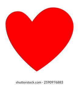 Bright red heart isolated on white, vector illustration