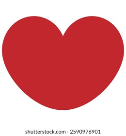 Bright red heart isolated on white, vector illustration