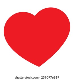 Bright red heart isolated on white, vector illustration