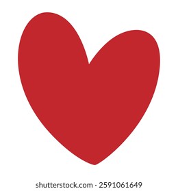 Bright red heart isolated on white, vector illustration
