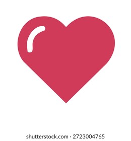 Bright red heart shape representing love and passion for dating and romance