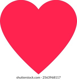 Bright red heart shape symbolizing love and romance, radiating affection and passion, perfect for Valentine s Day and expressing deep emotions in relationships and connections