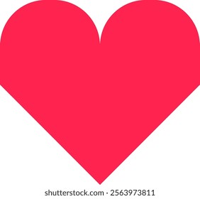 Bright red heart shape symbolizing love, romance, and affection, set against a clean white background, perfect for Valentine s Day or any occasion celebrating love and relationships