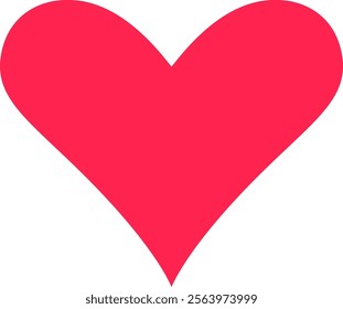 Bright red heart shape symbolizing love, romance, and affection, set against a clean white background, perfect for Valentine s Day or any occasion celebrating love