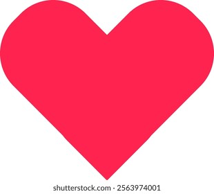 Bright red heart shape symbolizing love, romance, and affection, set against a clean white background, perfect for Valentine s Day or any occasion celebrating love and relationships