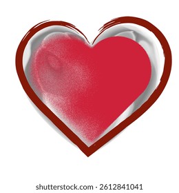 A Bright red heart with a smooth, symmetrical shape, centered on a plain white background. the heart has a glossy, slightly 3D appearance.